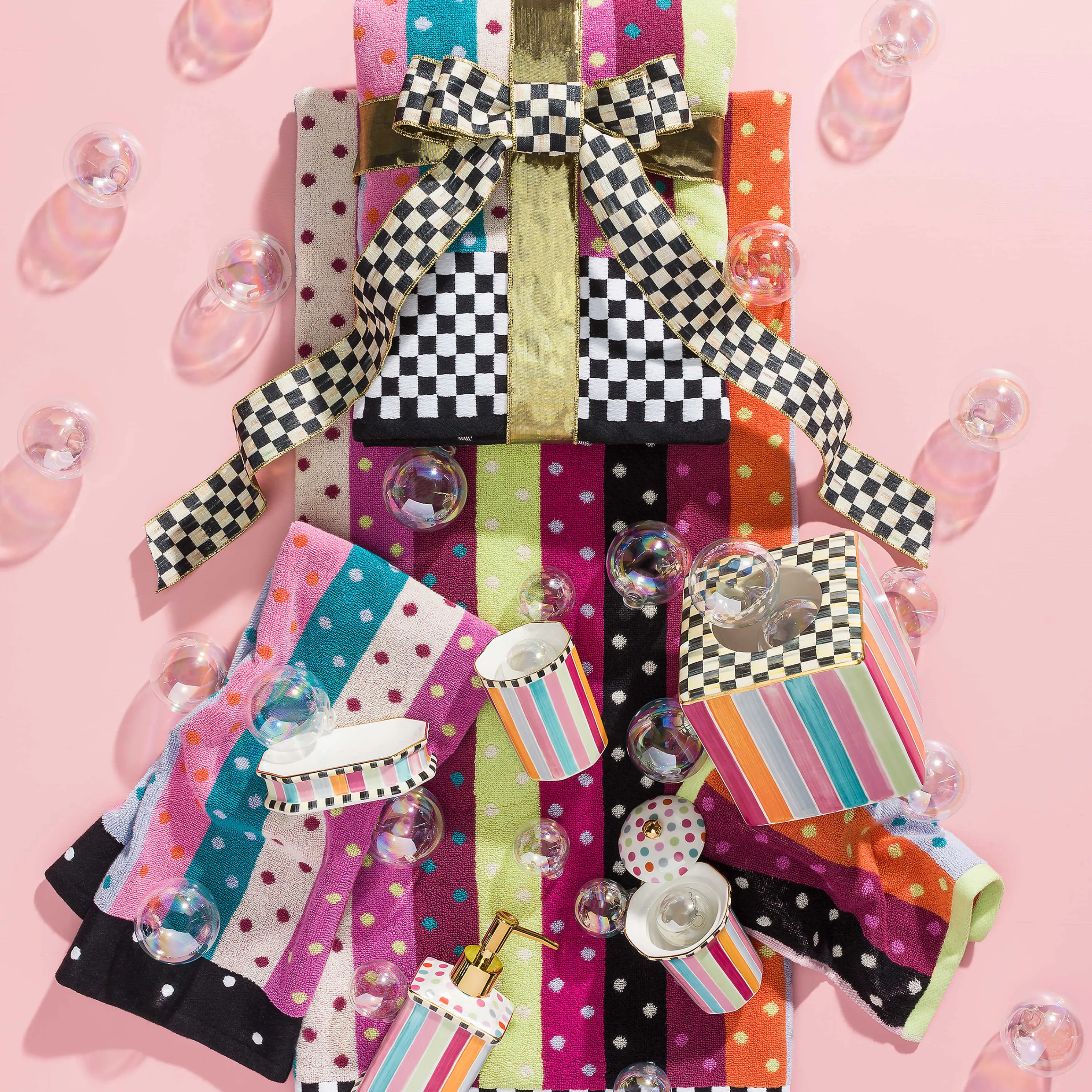 Ribbon & Dot Bath Towel