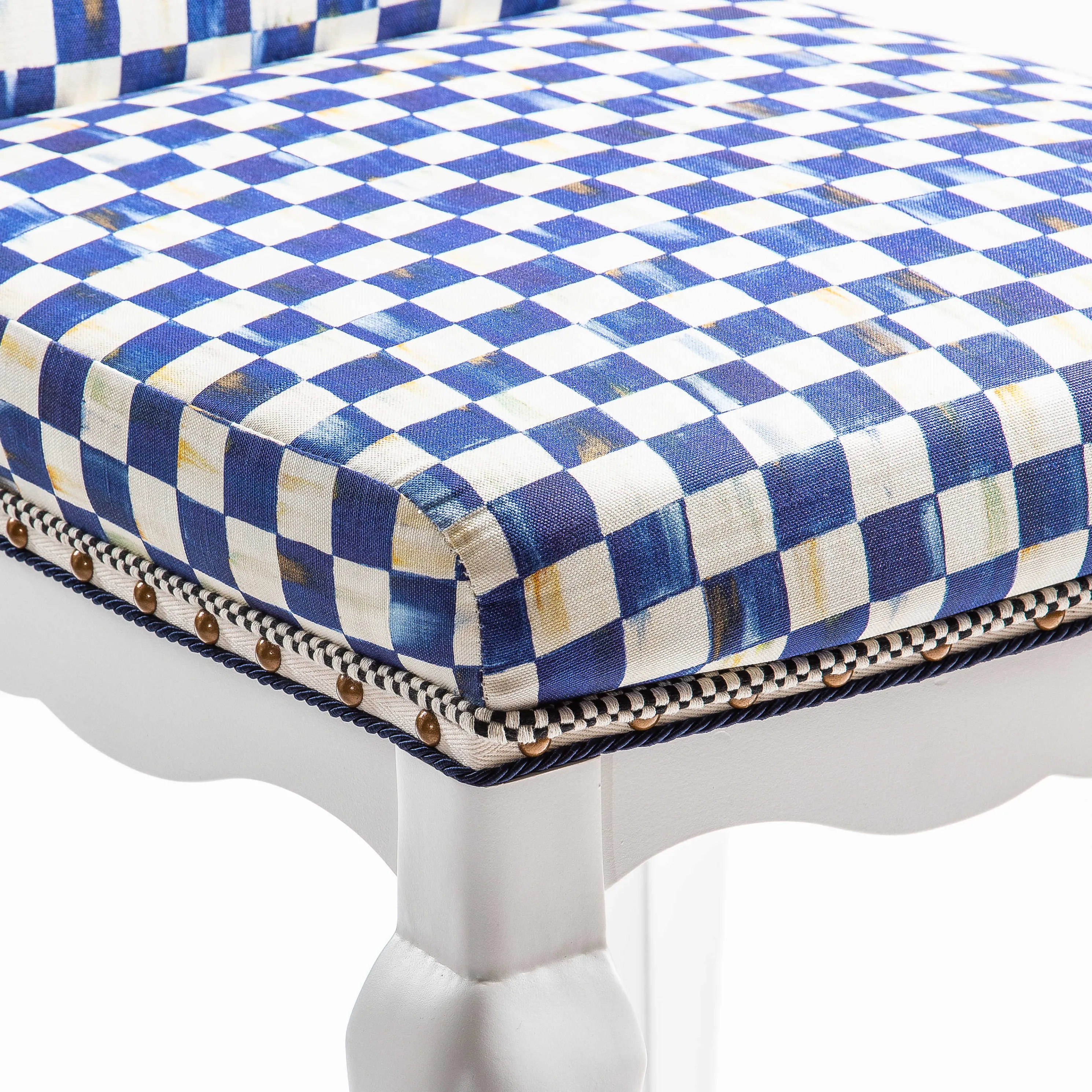 Royal Check Counter Stool With Back