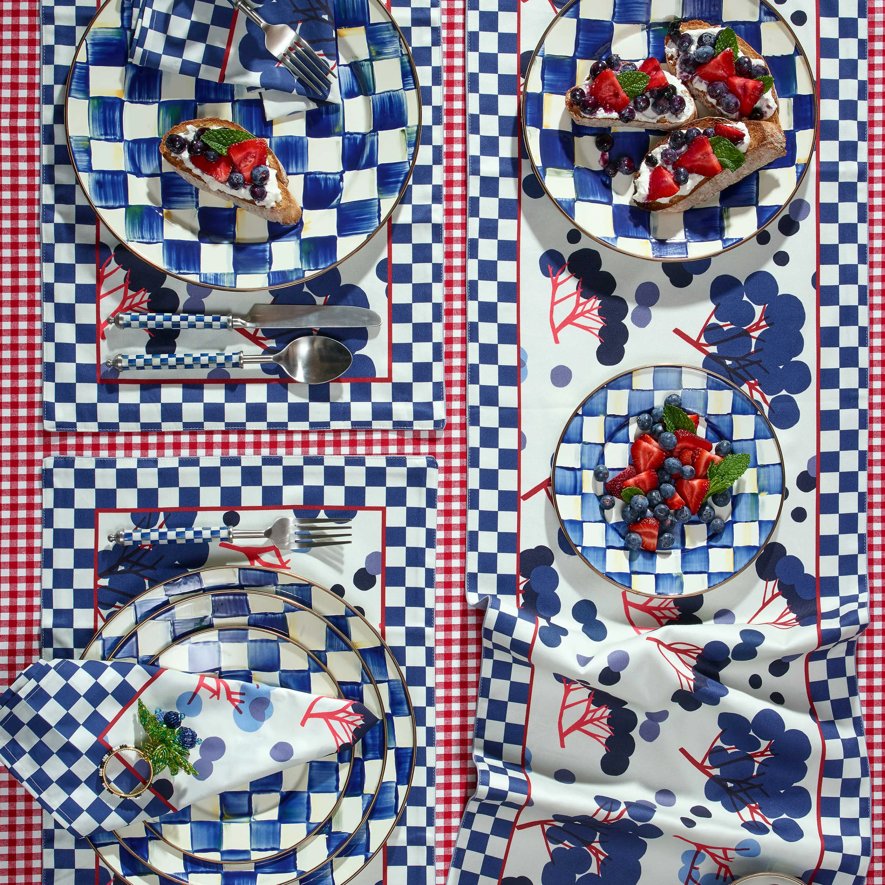 Royal Check Enamel Charger/Plate