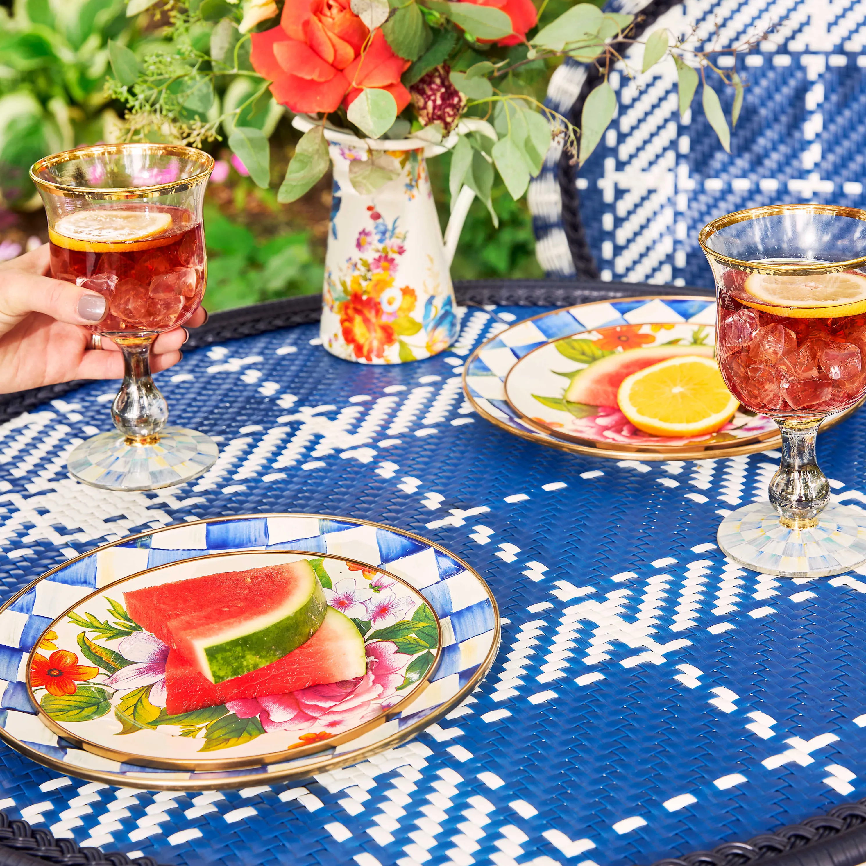 Royal Check Enamel Salad/Dessert Plate