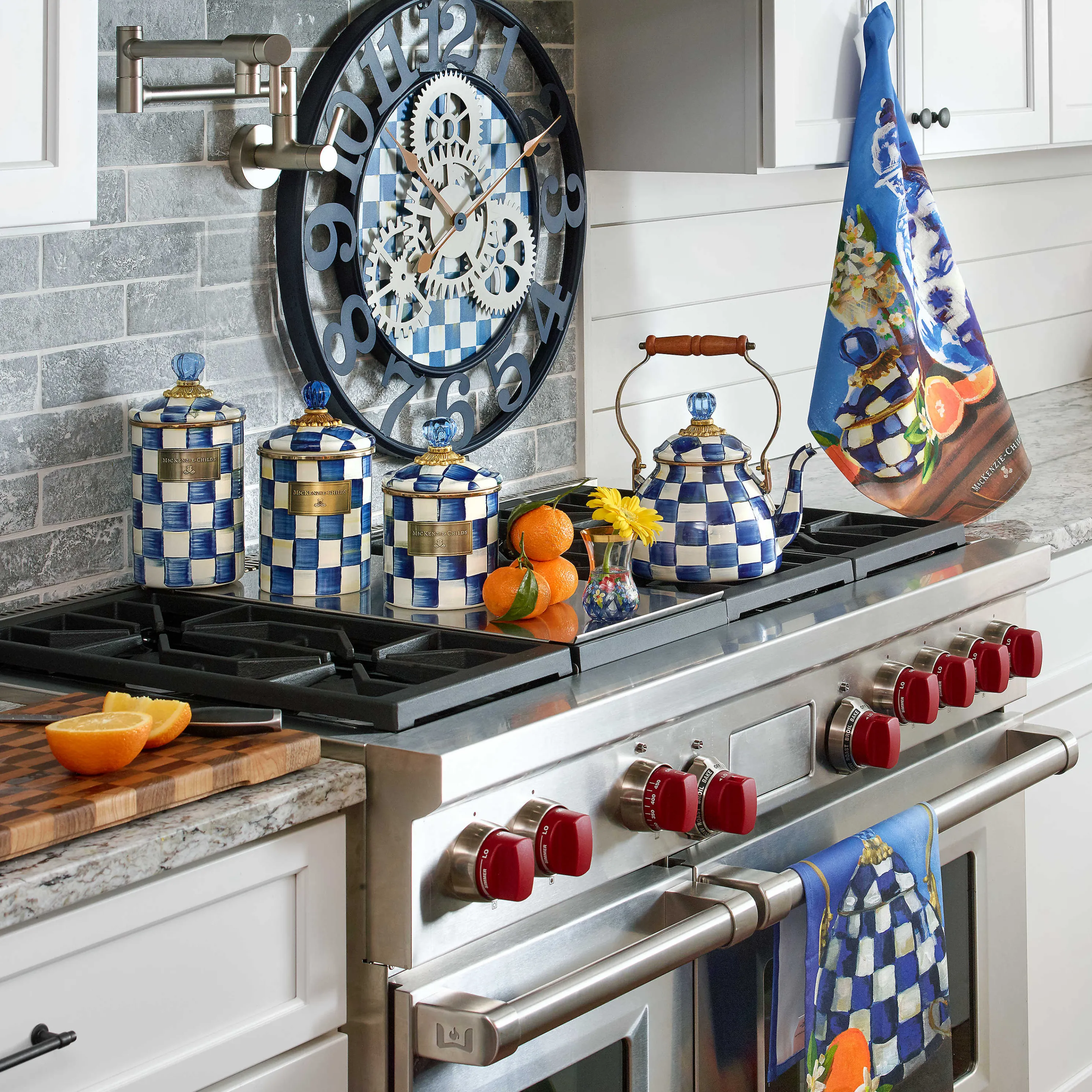 Royal Check Enamel Canister - Large