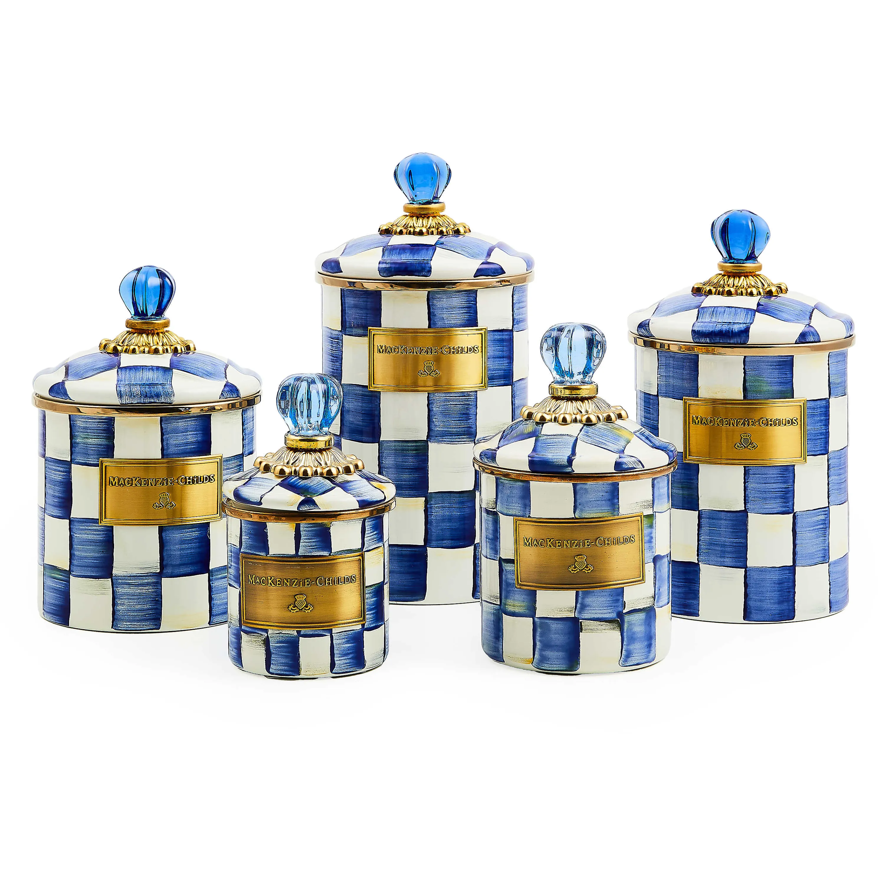 Royal Check Enamel Canister - Large