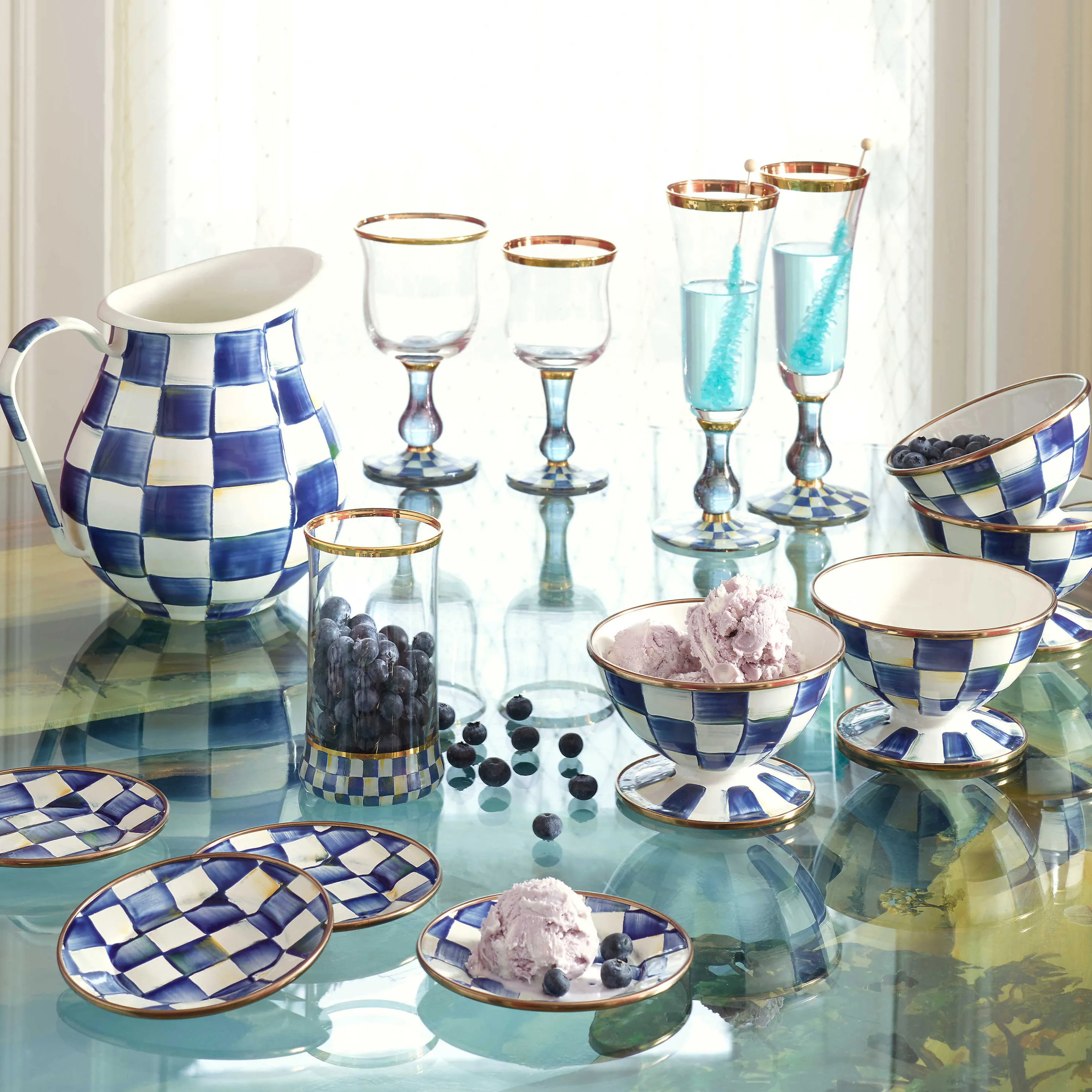 Royal Check Enamel Ice Cream Dish