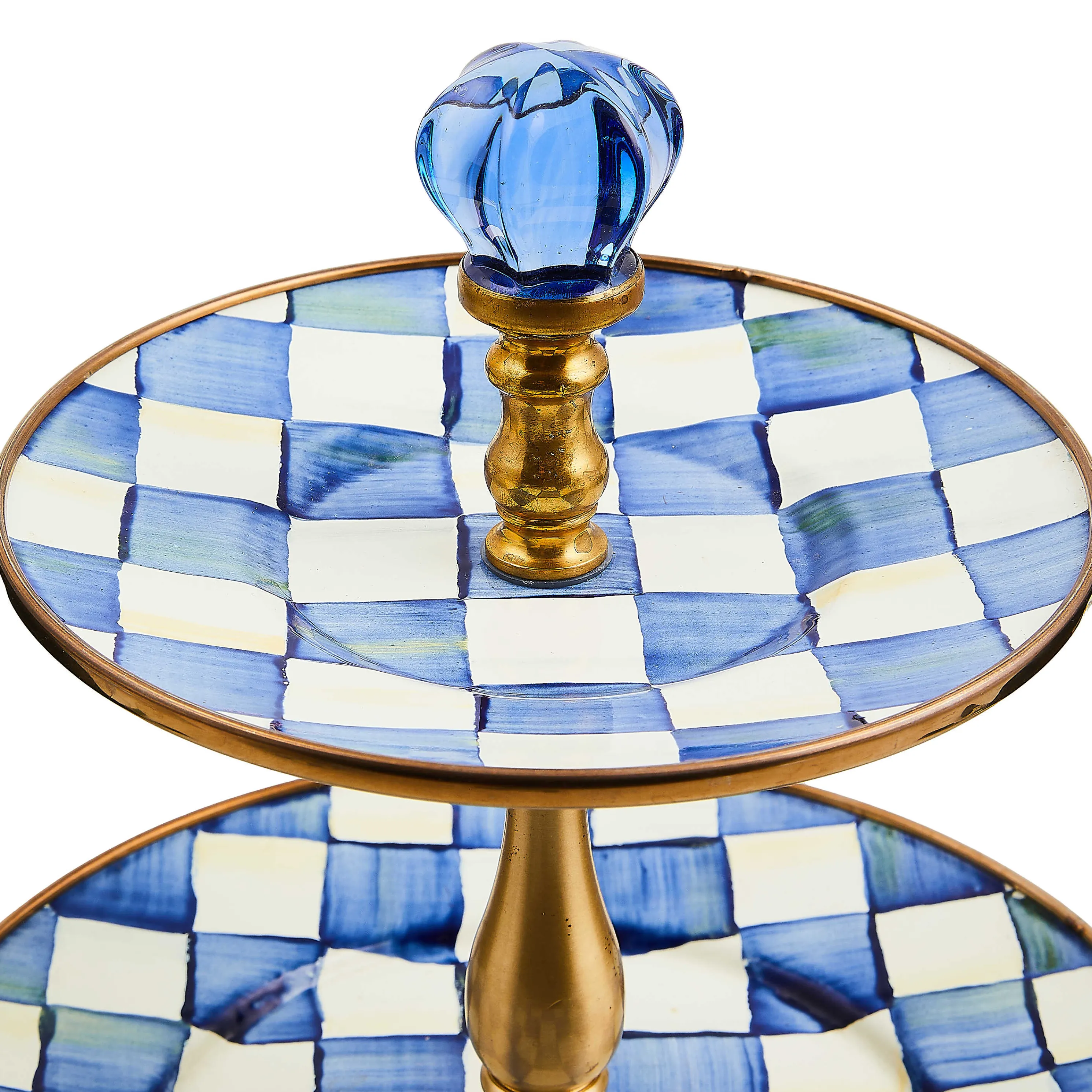 Royal Check Enamel Three Tier Sweet Stand