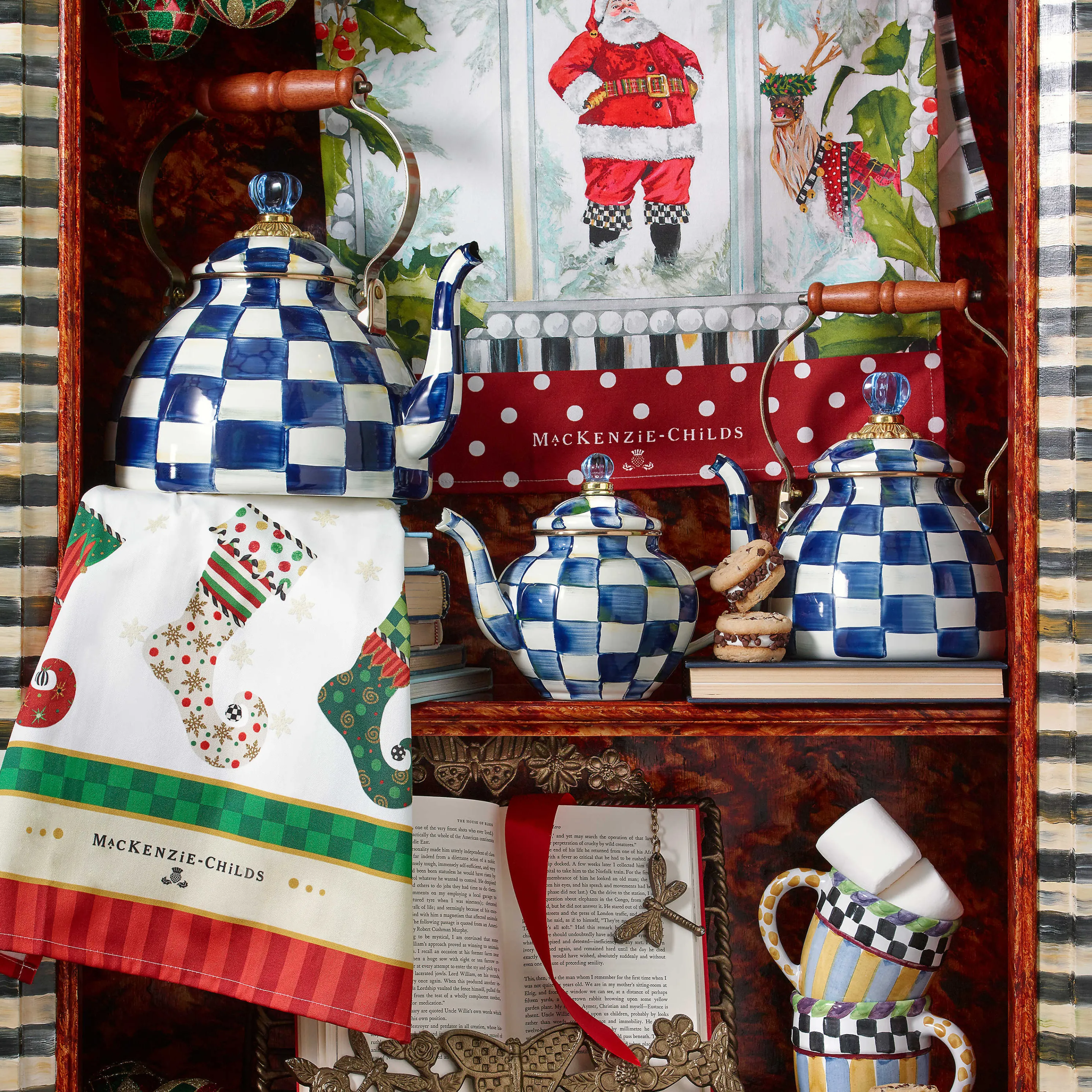 Royal Check Enamel Teapot - 4 Cup