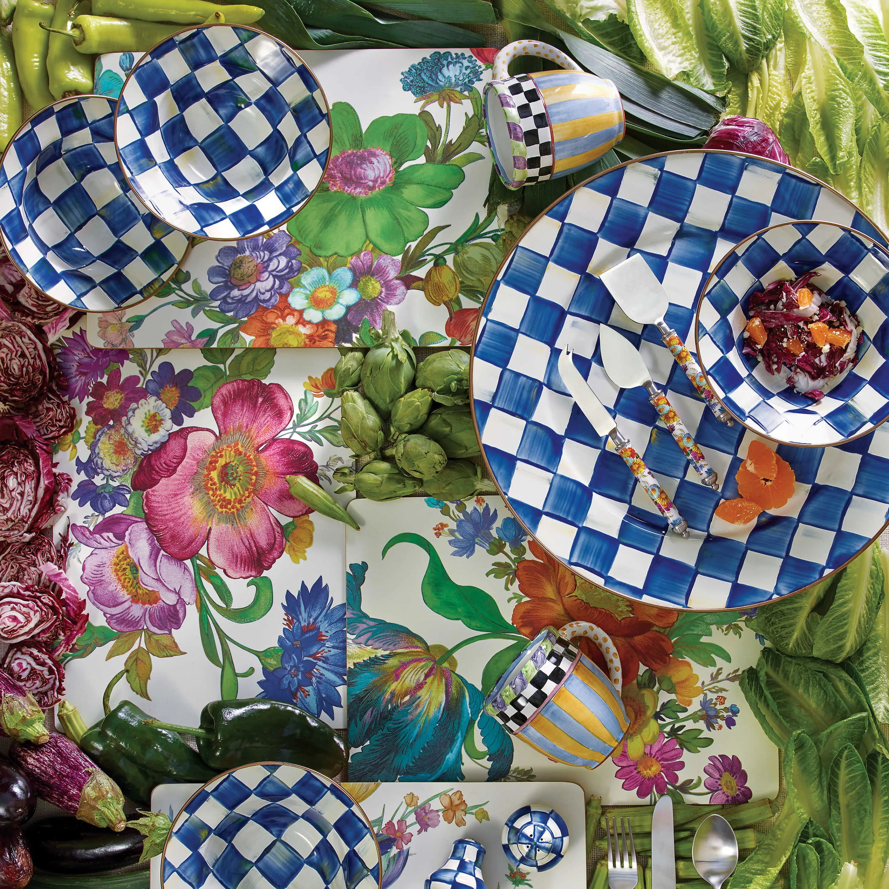 Royal Check Enamel Breakfast Bowl