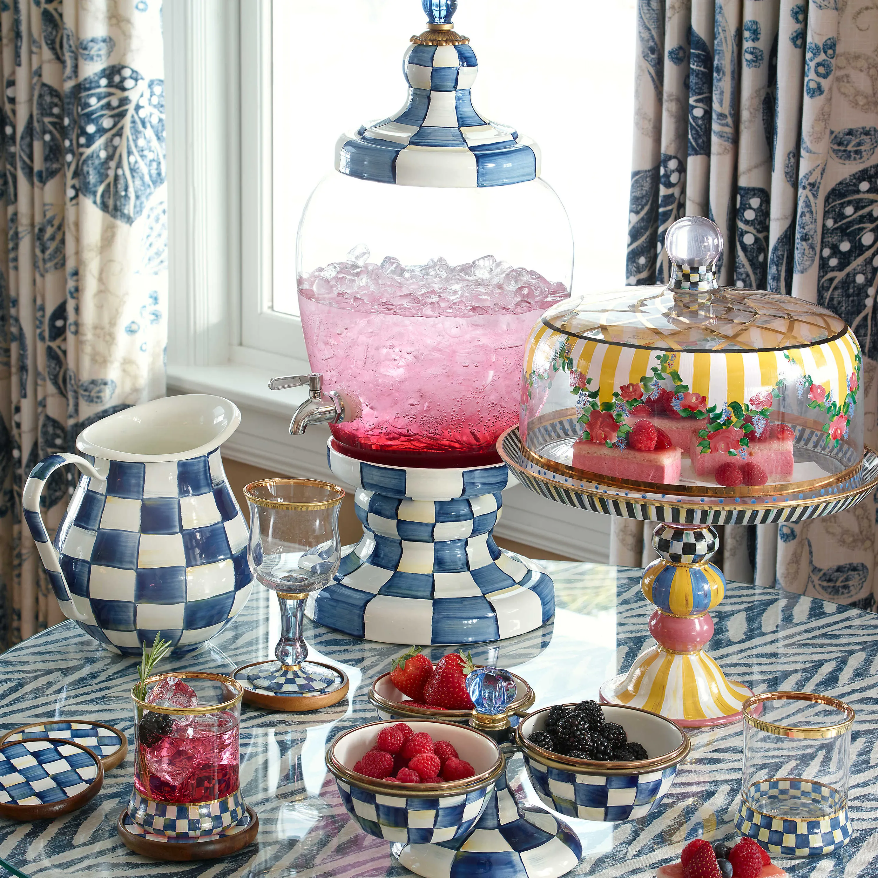 Royal Check Enamel Coasters - Set Of 4