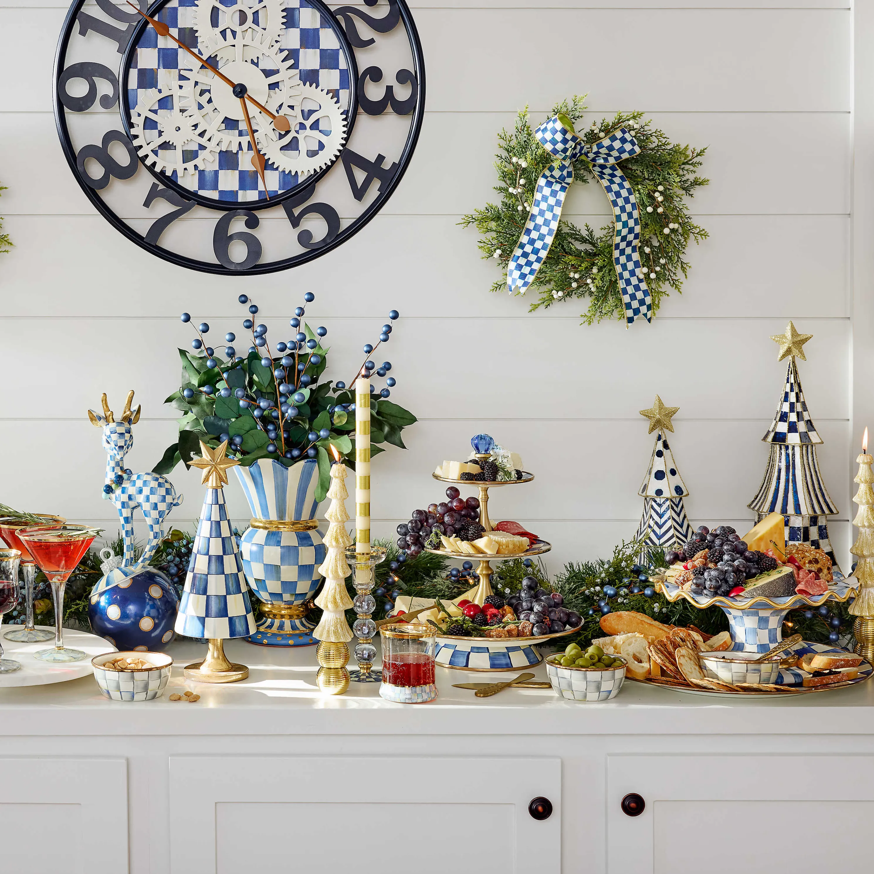 Royal Check Enamel Serving Platter