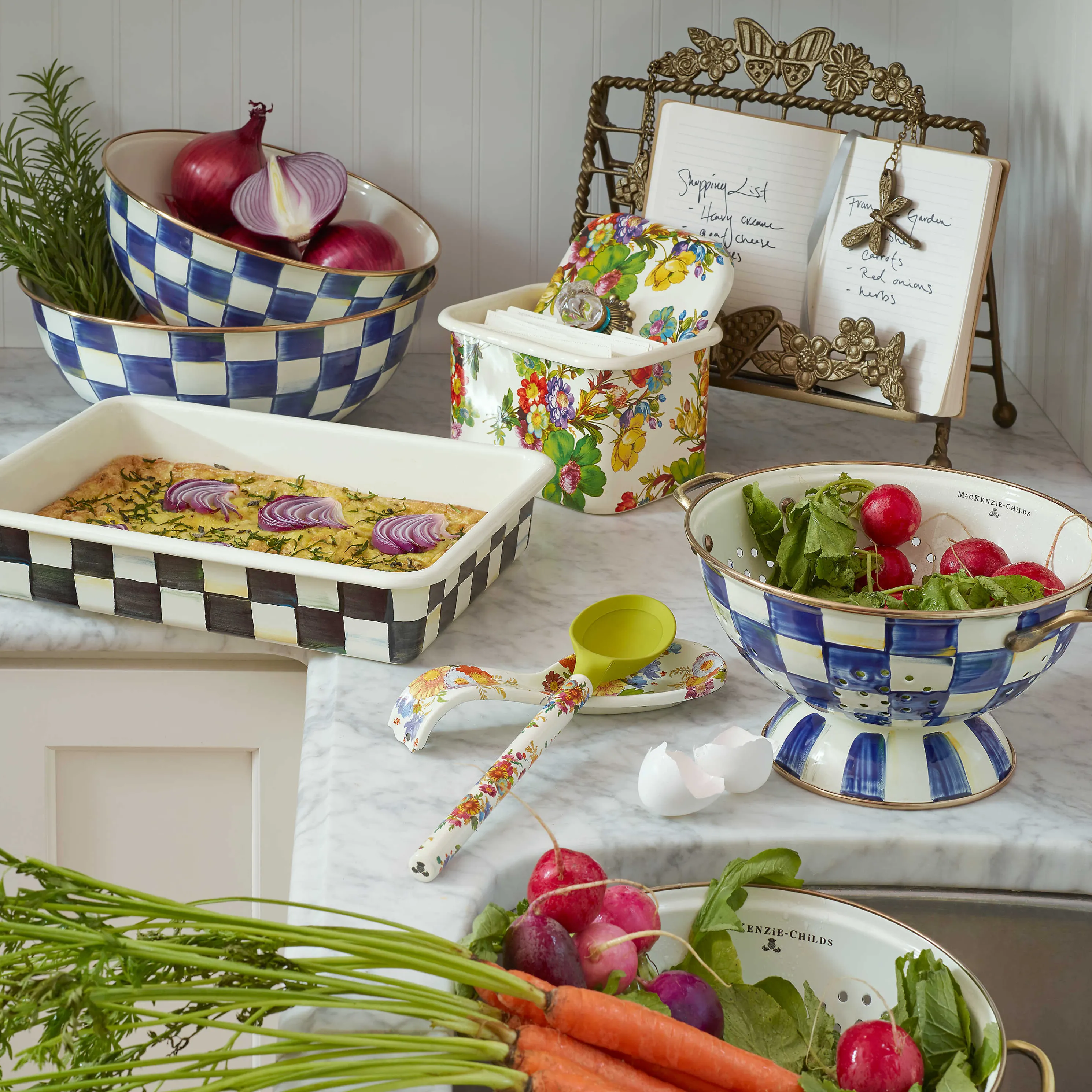 Royal Check Enamel Everyday Bowl - Large