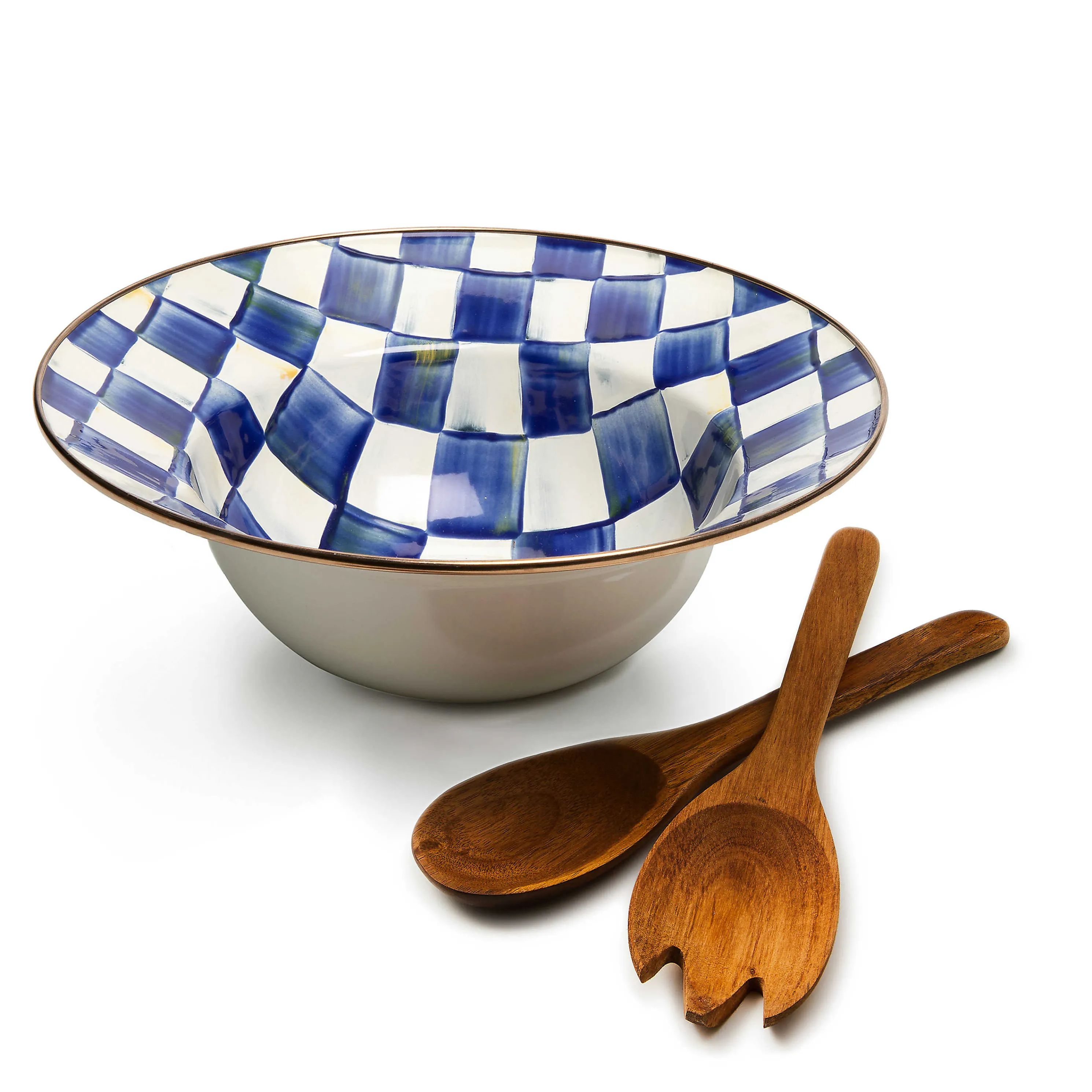 Royal Check Enamel Salad Serving Set