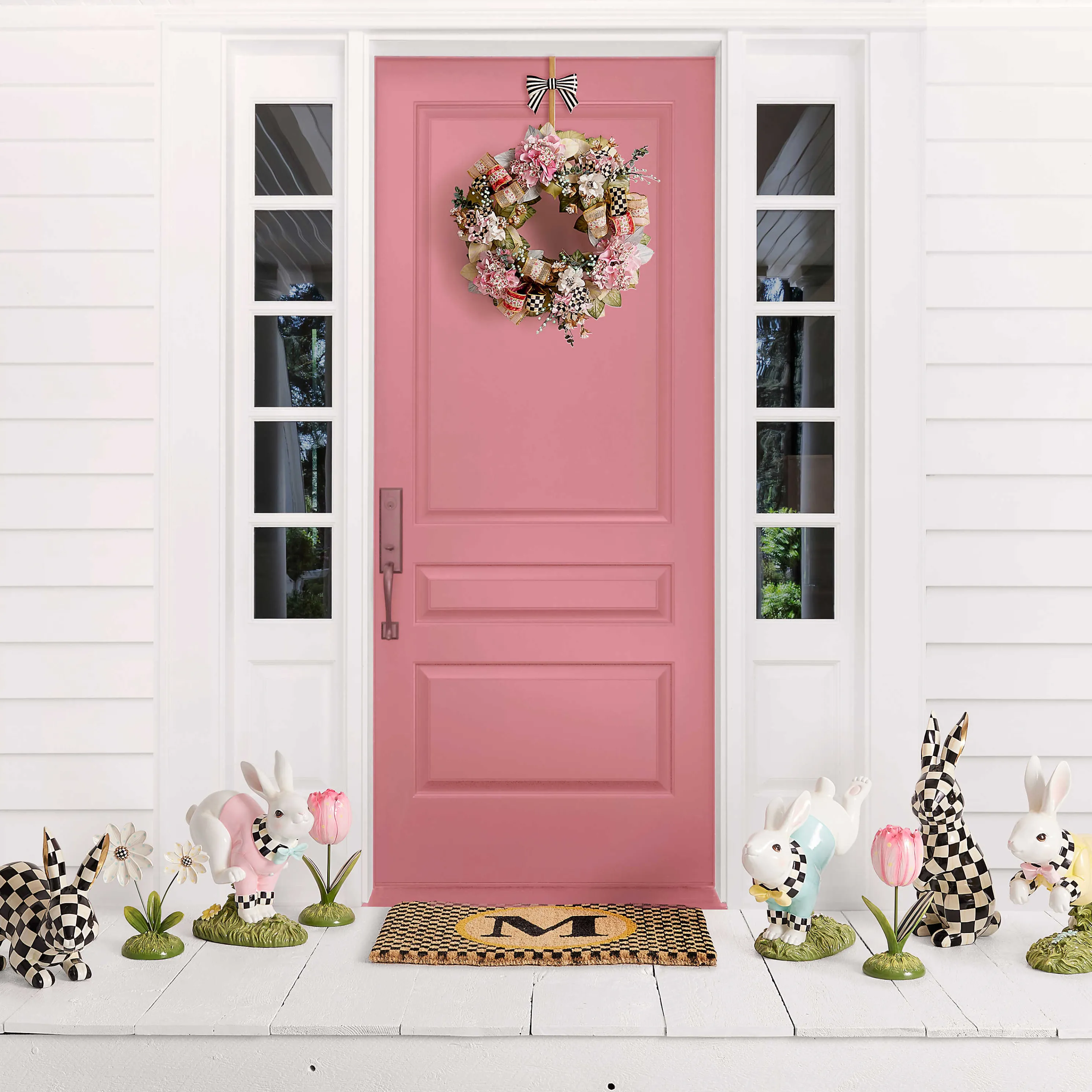 Single Letter Monogrammed Entrance Mat - M