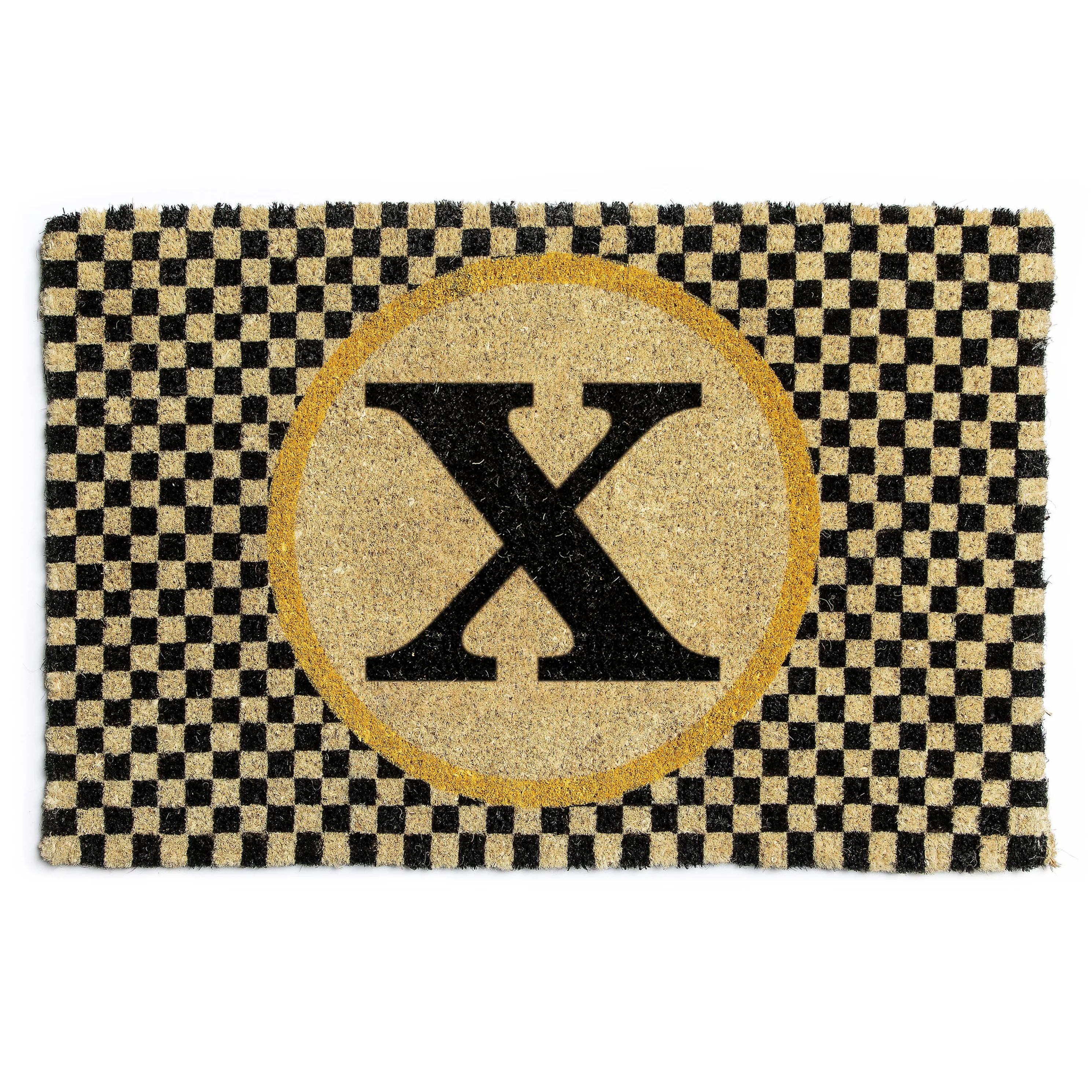 Single Letter Monogrammed Entrance Mat - X