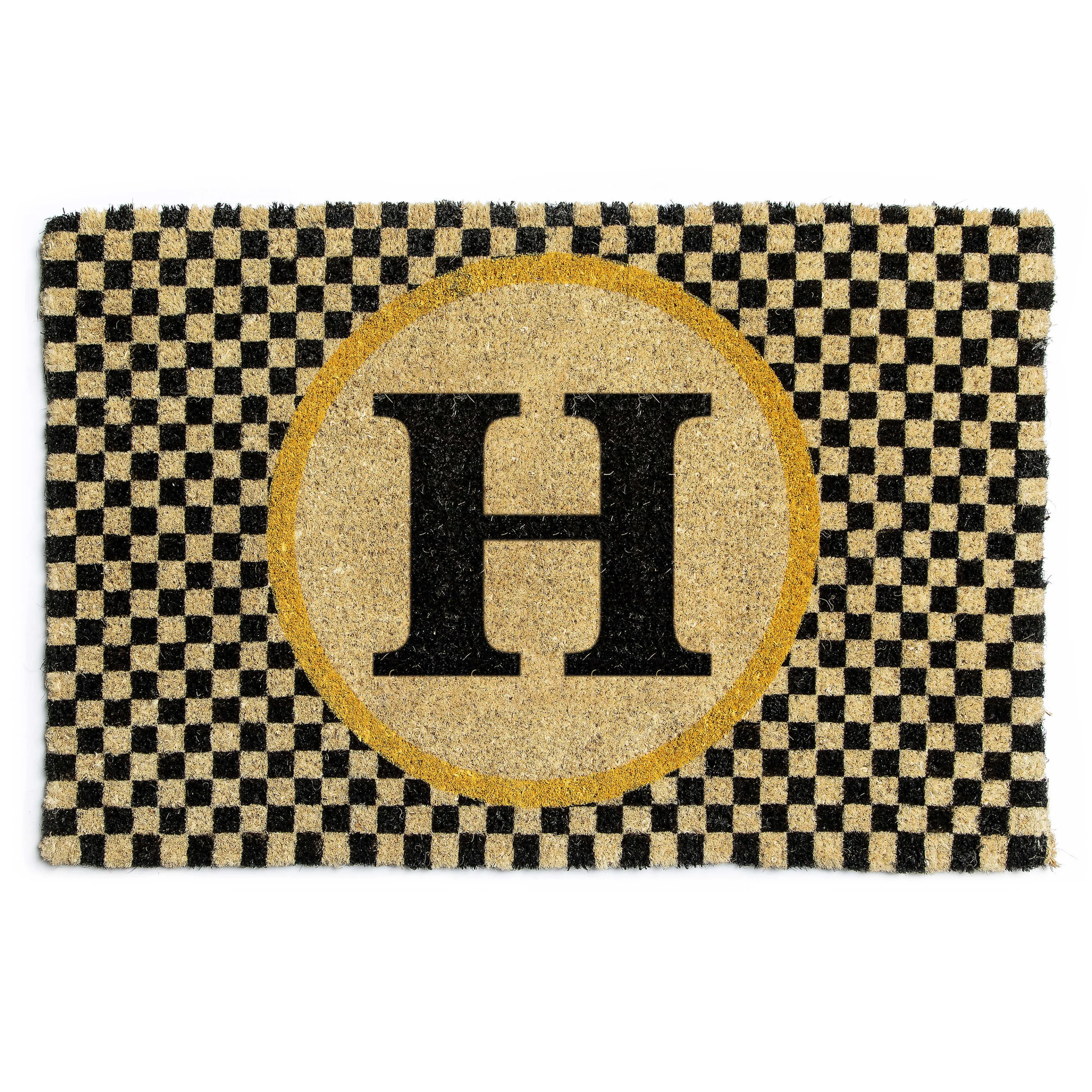 Single Letter Monogrammed Entrance Mat - H