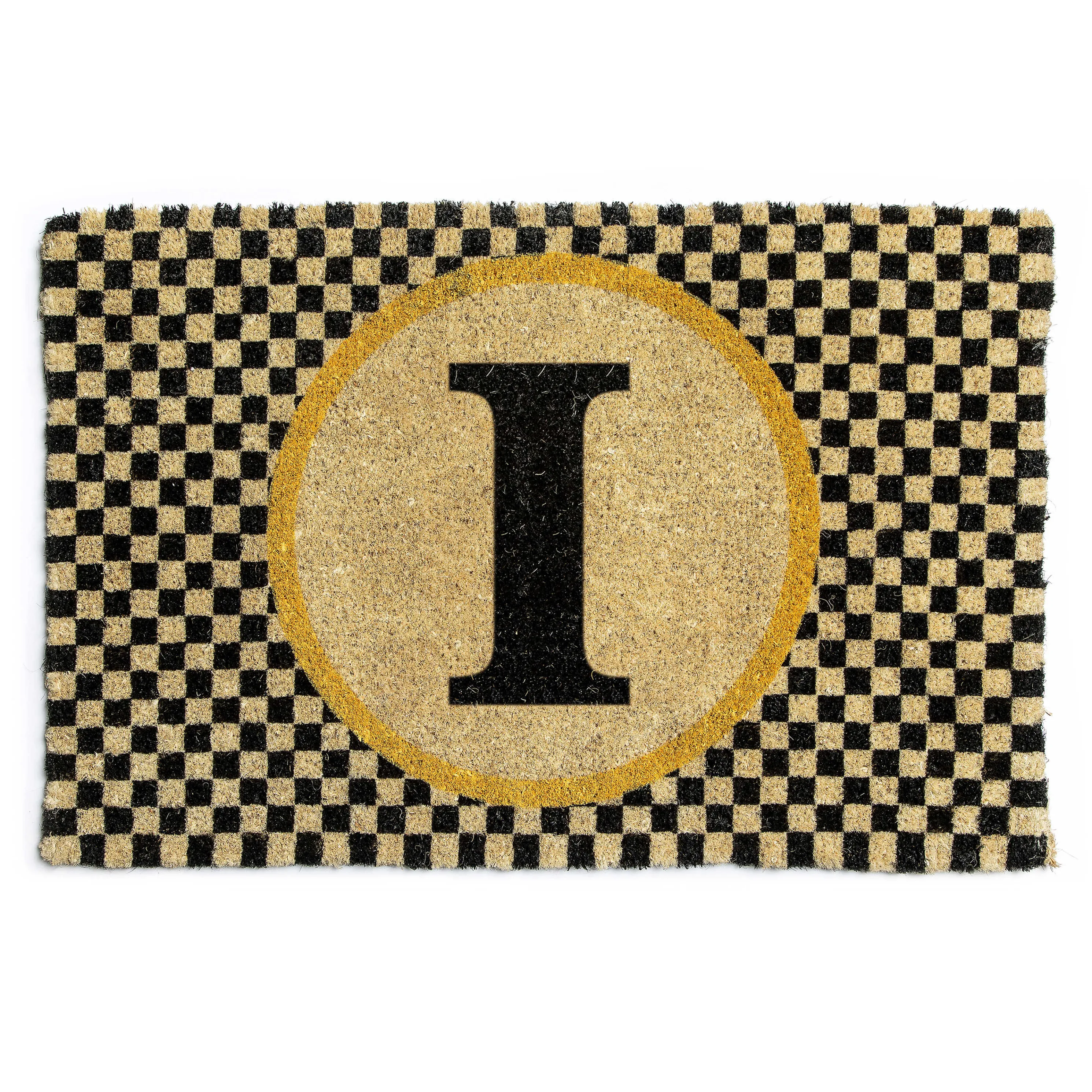 Single Letter Monogrammed Entrance Mat - I