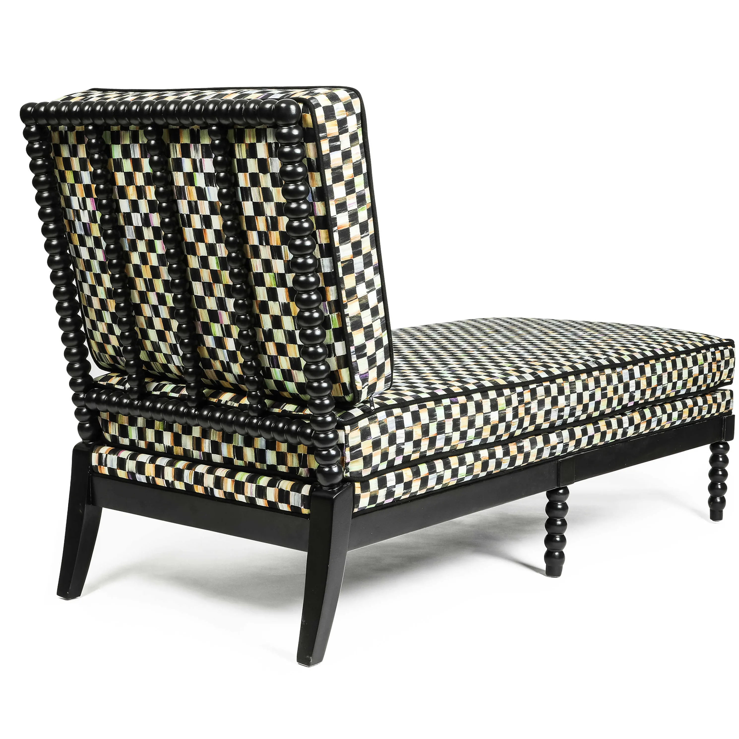 Spindle Check Outdoor Chaise