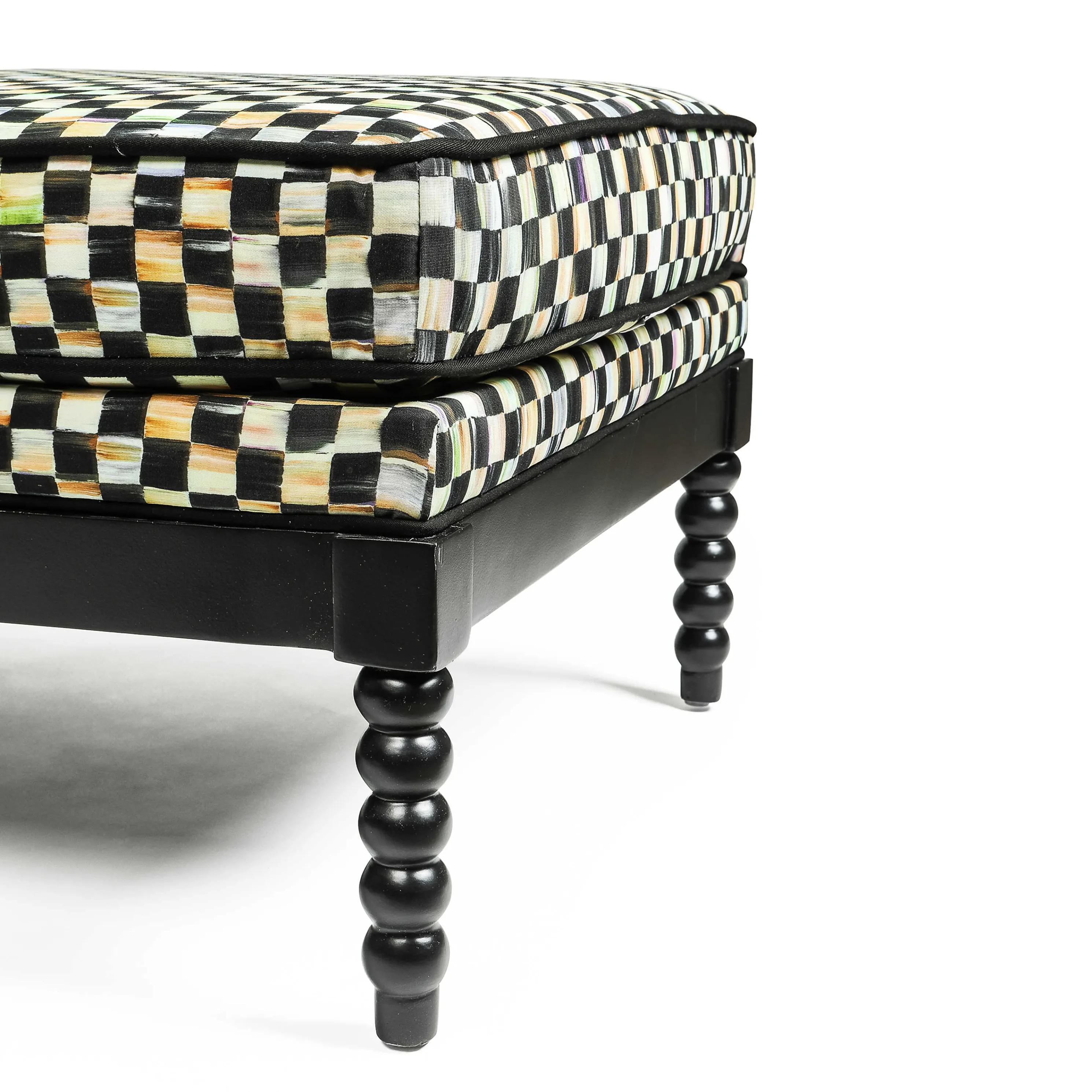 Spindle Check Outdoor Chaise