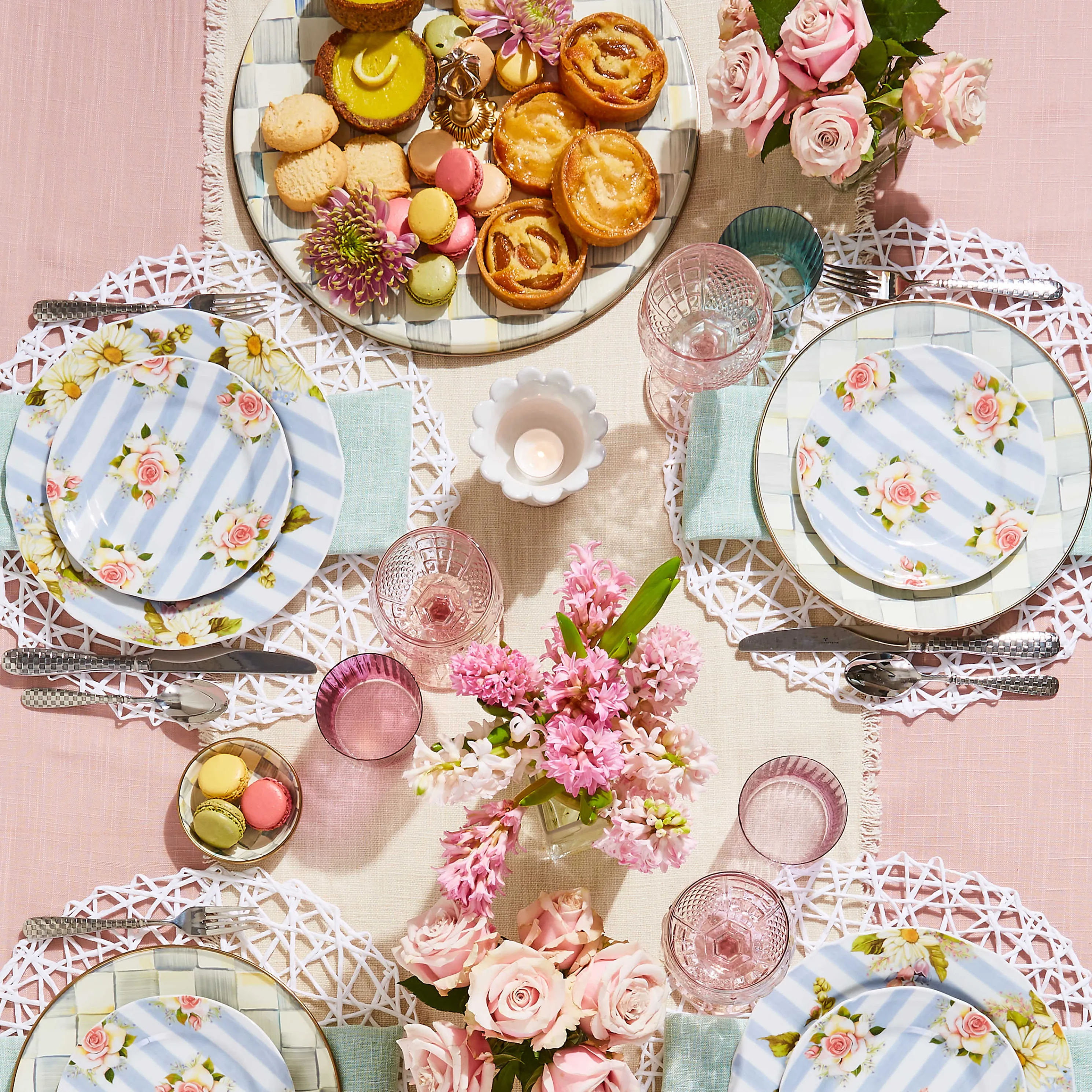 Sterling Check Enamel Dinner Plate