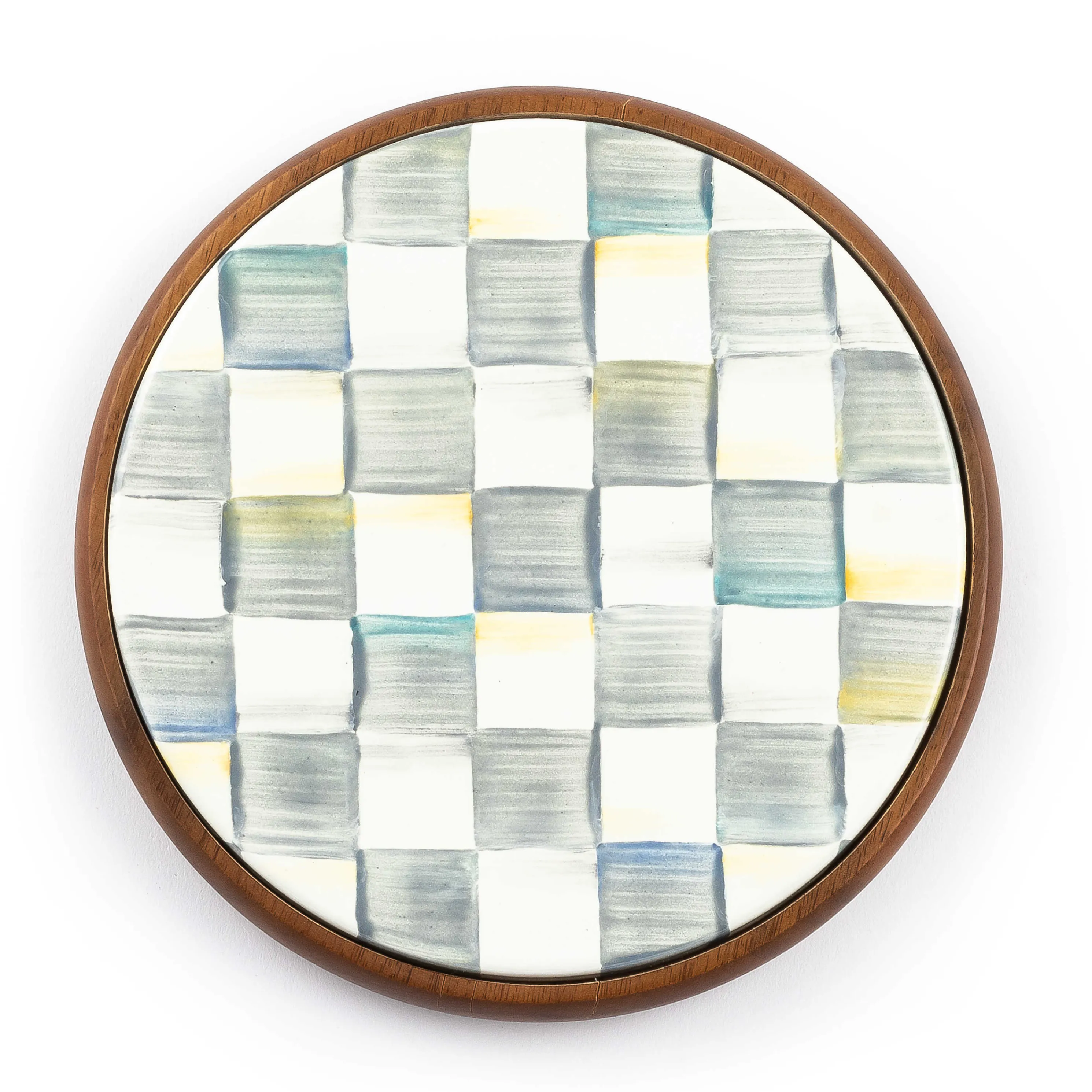 Sterling Check Enamel Trivet