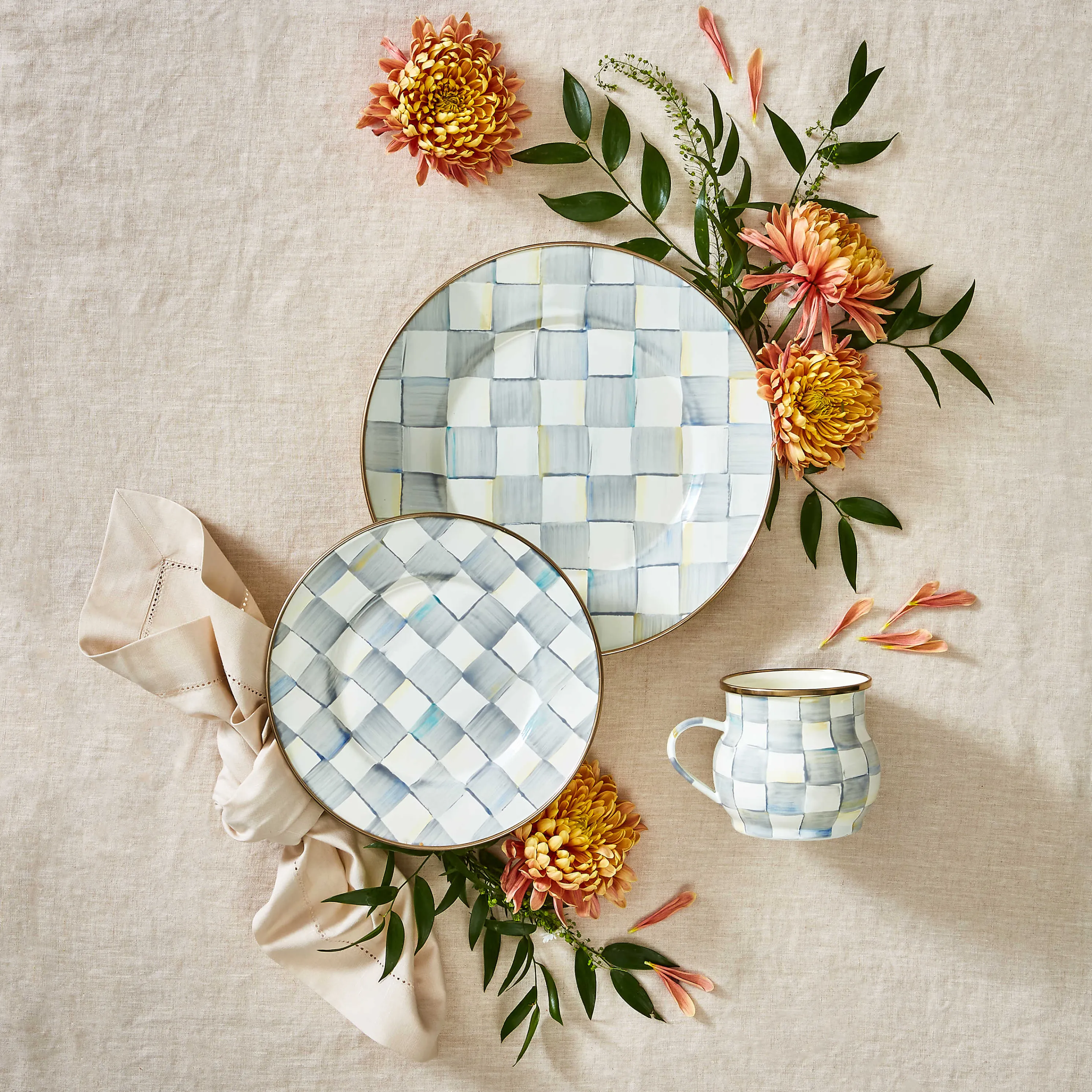 Sterling Check Enamel Mug