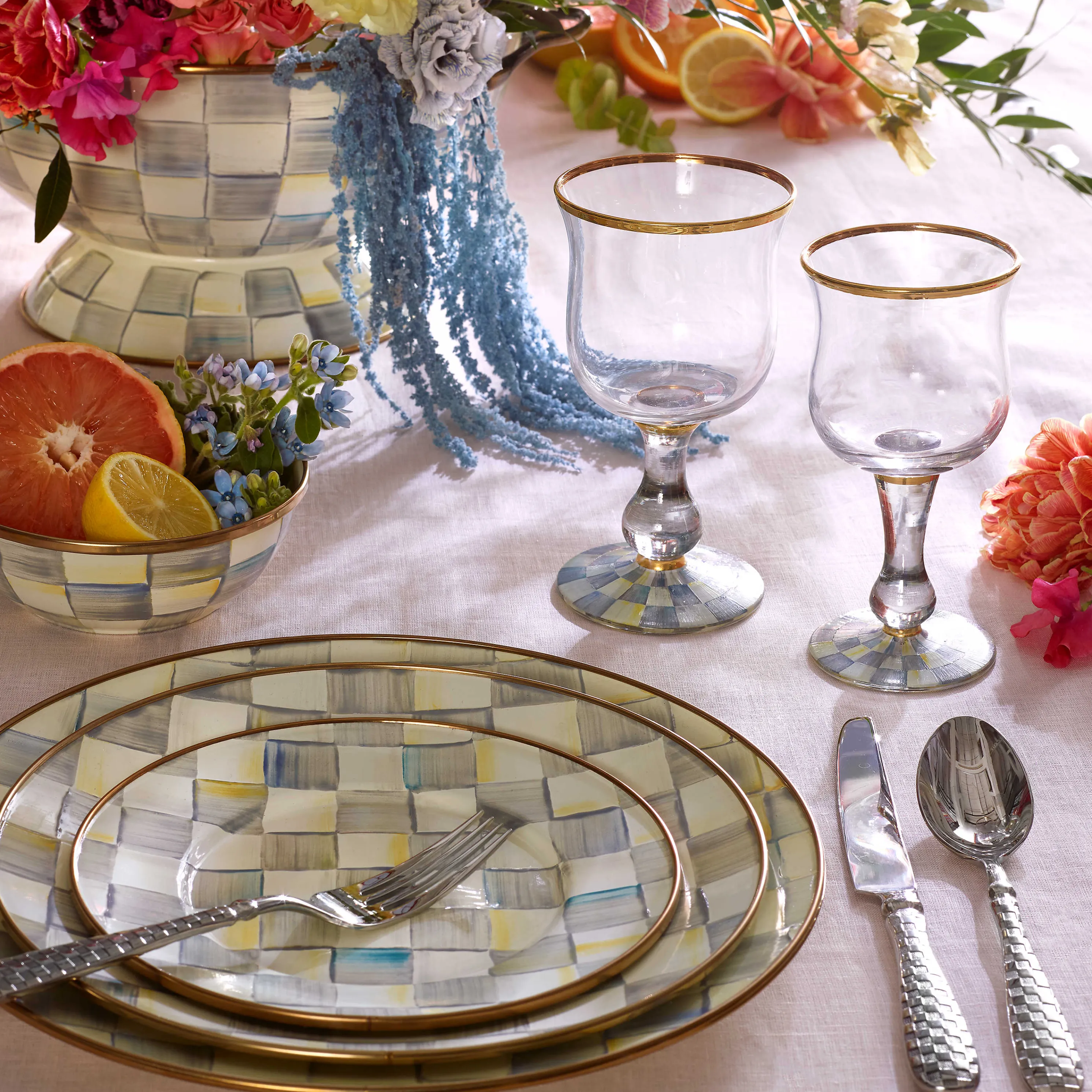 Sterling Check Wine Glass