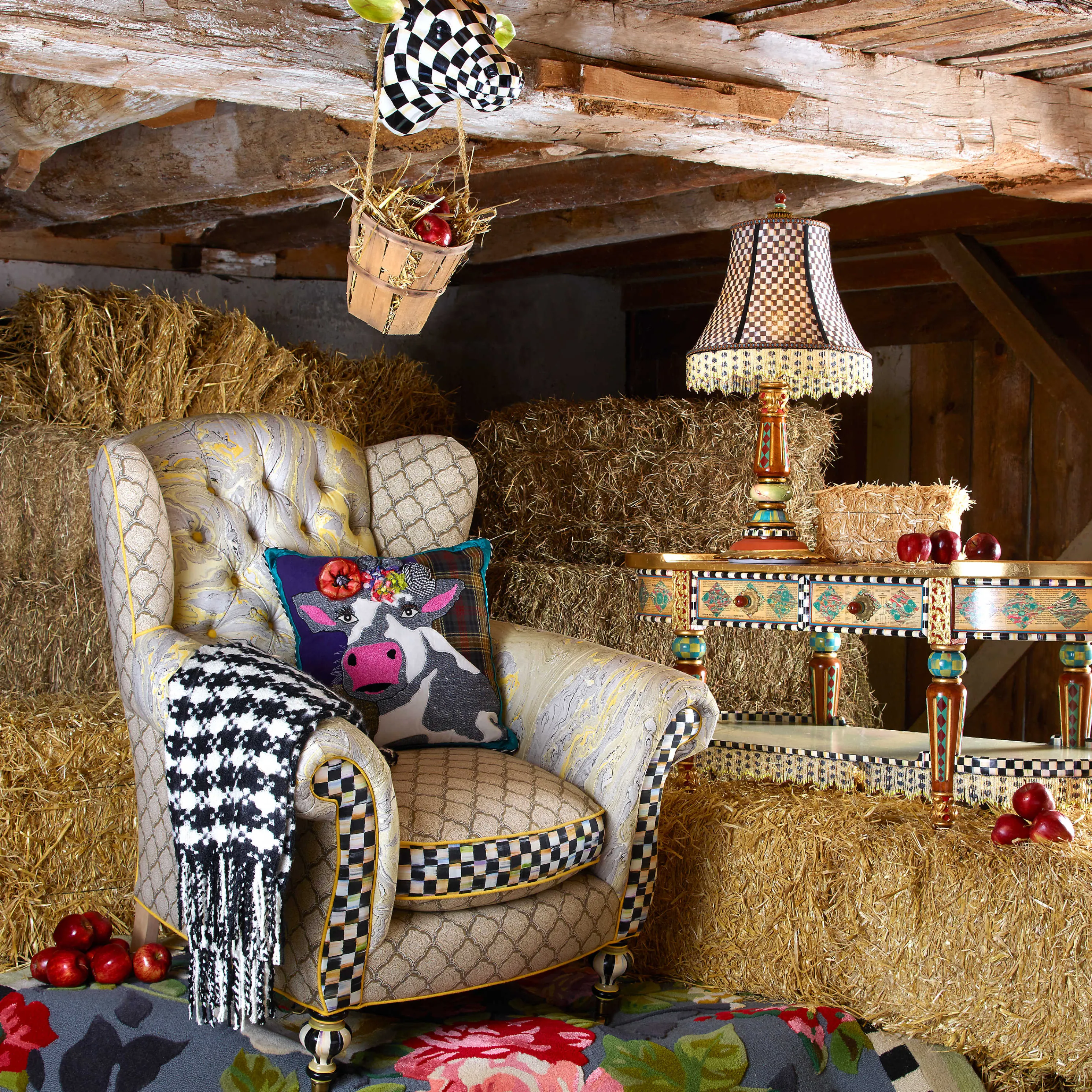 Tudor Rose Rug - 6' Octagon