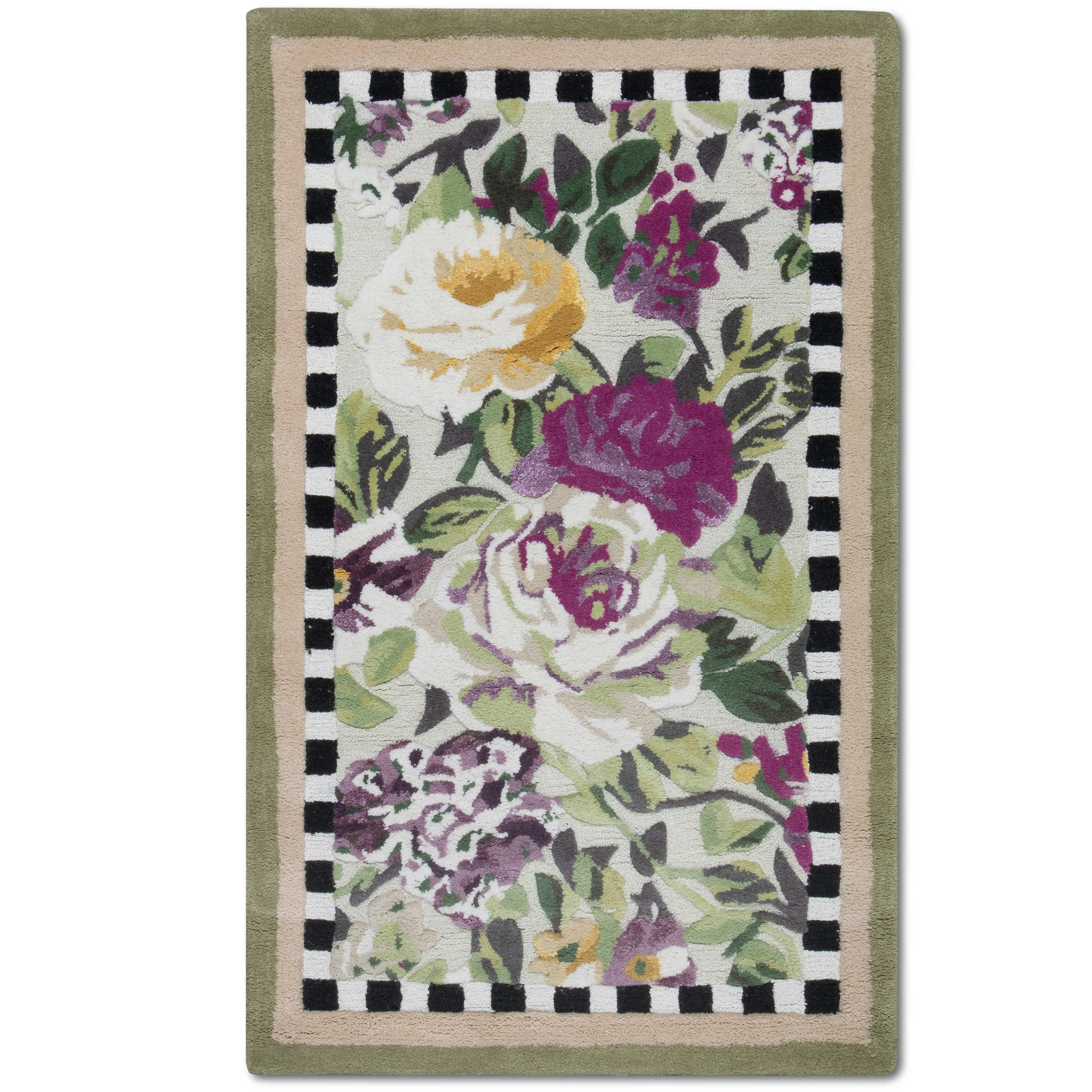 Tudor Rose Rug - 2'3" X 3'9" - Silver Fern
