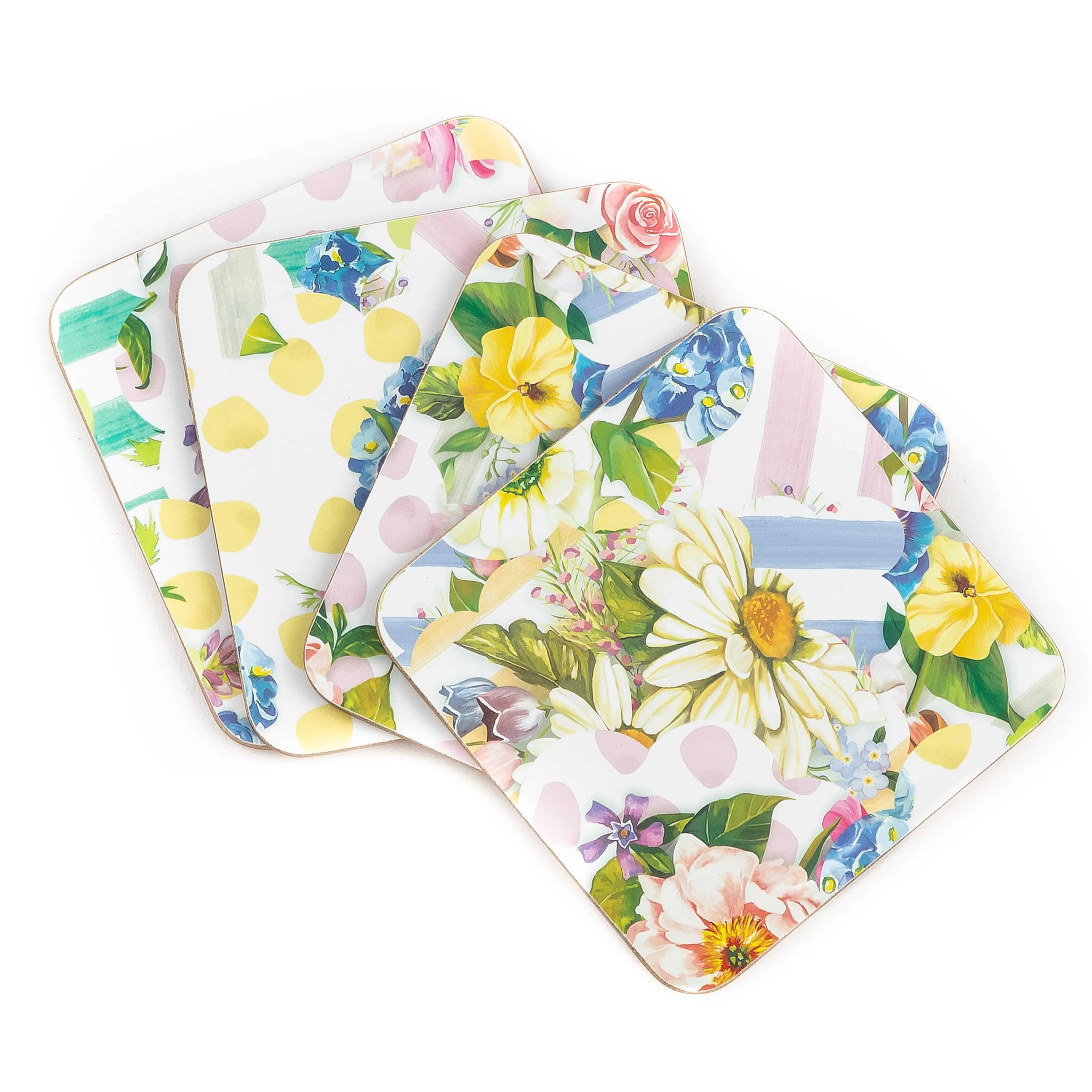 Wildflowers Cork Back Coasters - Set Of 4