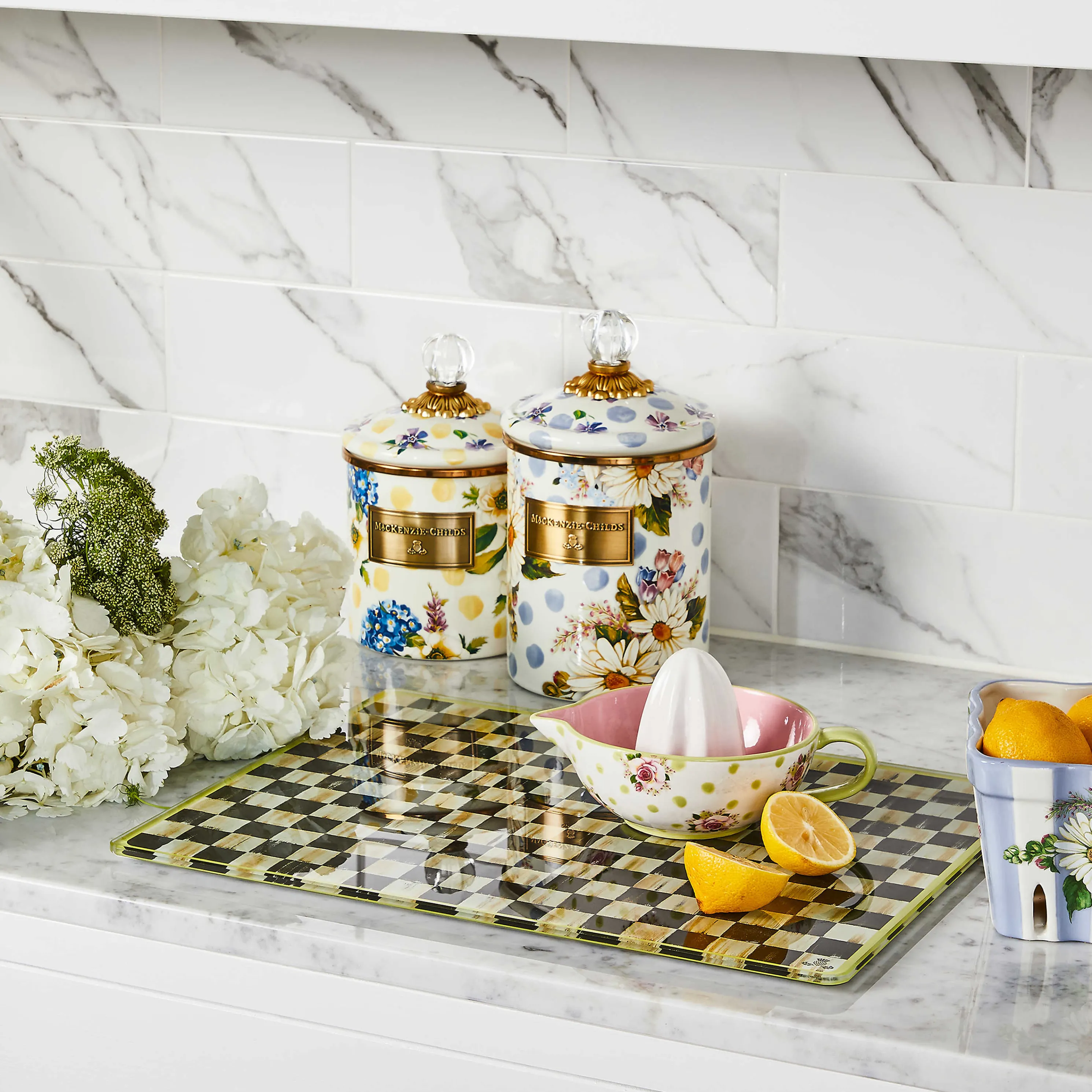 Wildflowers Enamel Small Canister - Yellow