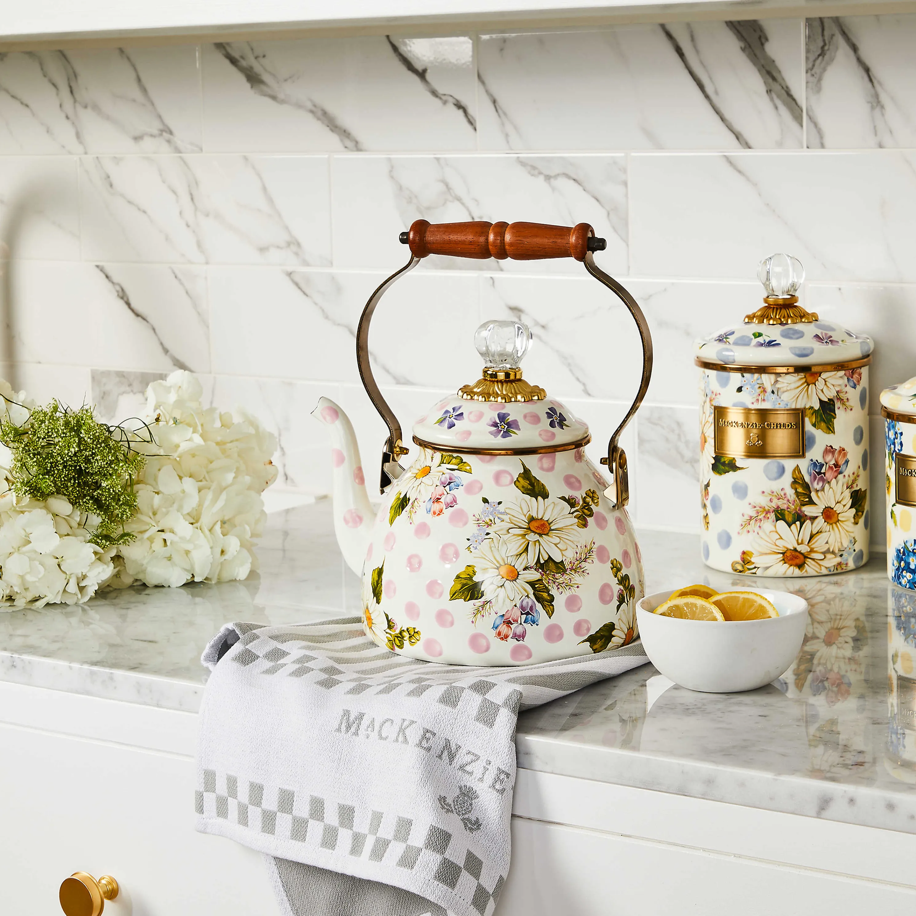 Wildflowers Enamel Medium Canister - Blue