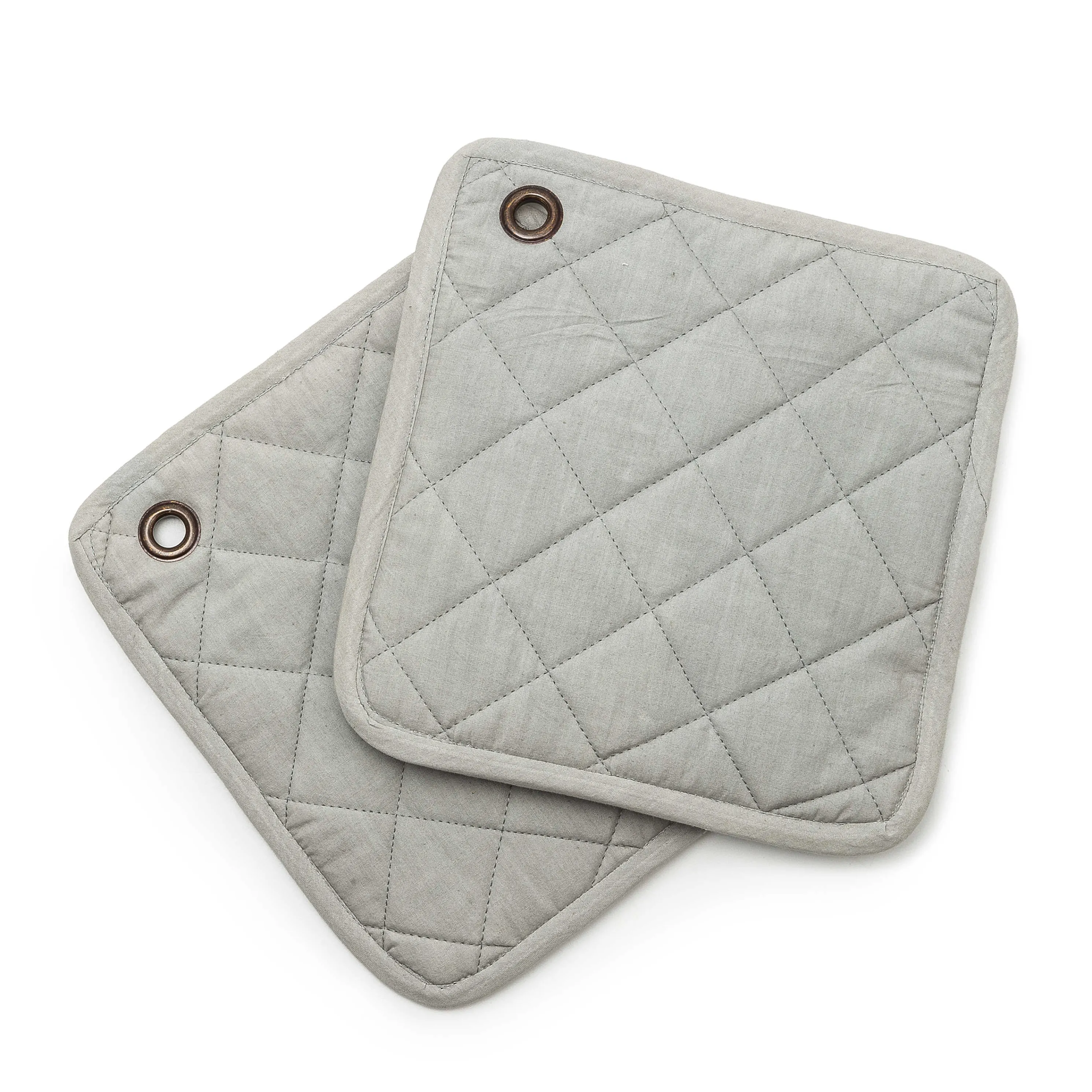 Zig Zag Potholder - Sterling - Set Of 2